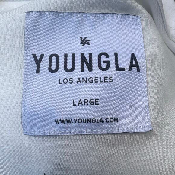 YoungLA Shirt Sz L White Black Button Up Casual Scarface Viscose Abstract - Picture 8 of 10